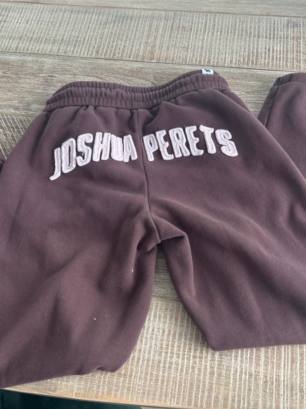 Joshua Perets Brown Sweatpants with Embroidered Logo